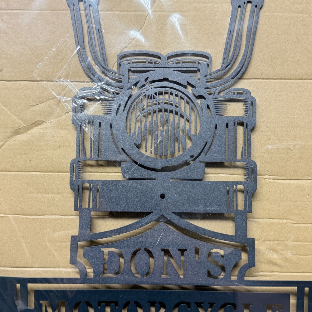 Dons Motorcycle Garage Custom Metal Wall Art Sign Black Biker Decor 18x12 New - Picture 4 of 10